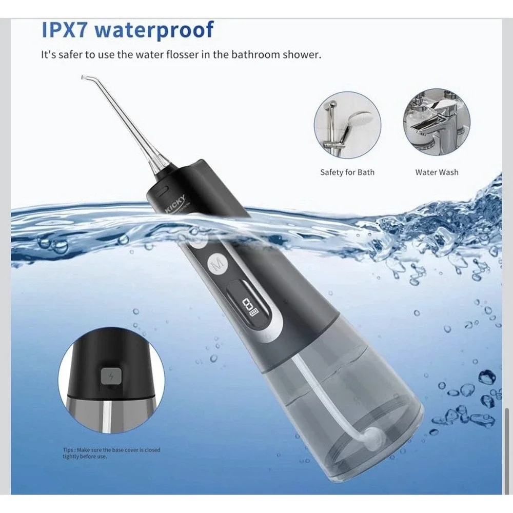 Water Dental Flosser Cordless for Teeth Cleaning‎ - 4 Modes Oral Irrigator 300ML